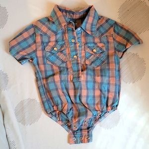 Infant western short sleeve onesie